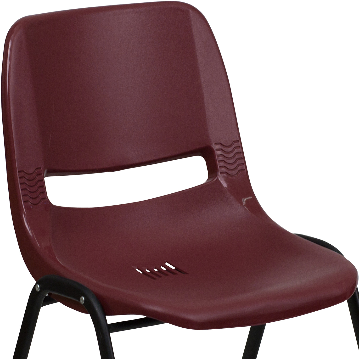 BLNK HERCULES Series Ergonomic Shell Stack Chair - Burgundy/Black, 17,75"H Seat
