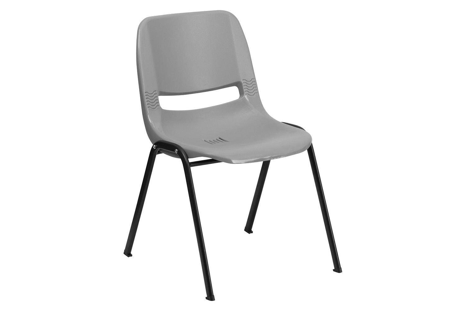 BLNK HERCULES Series Ergonomic Shell Stack Chair - Gray/Black, 17,75"H Seat