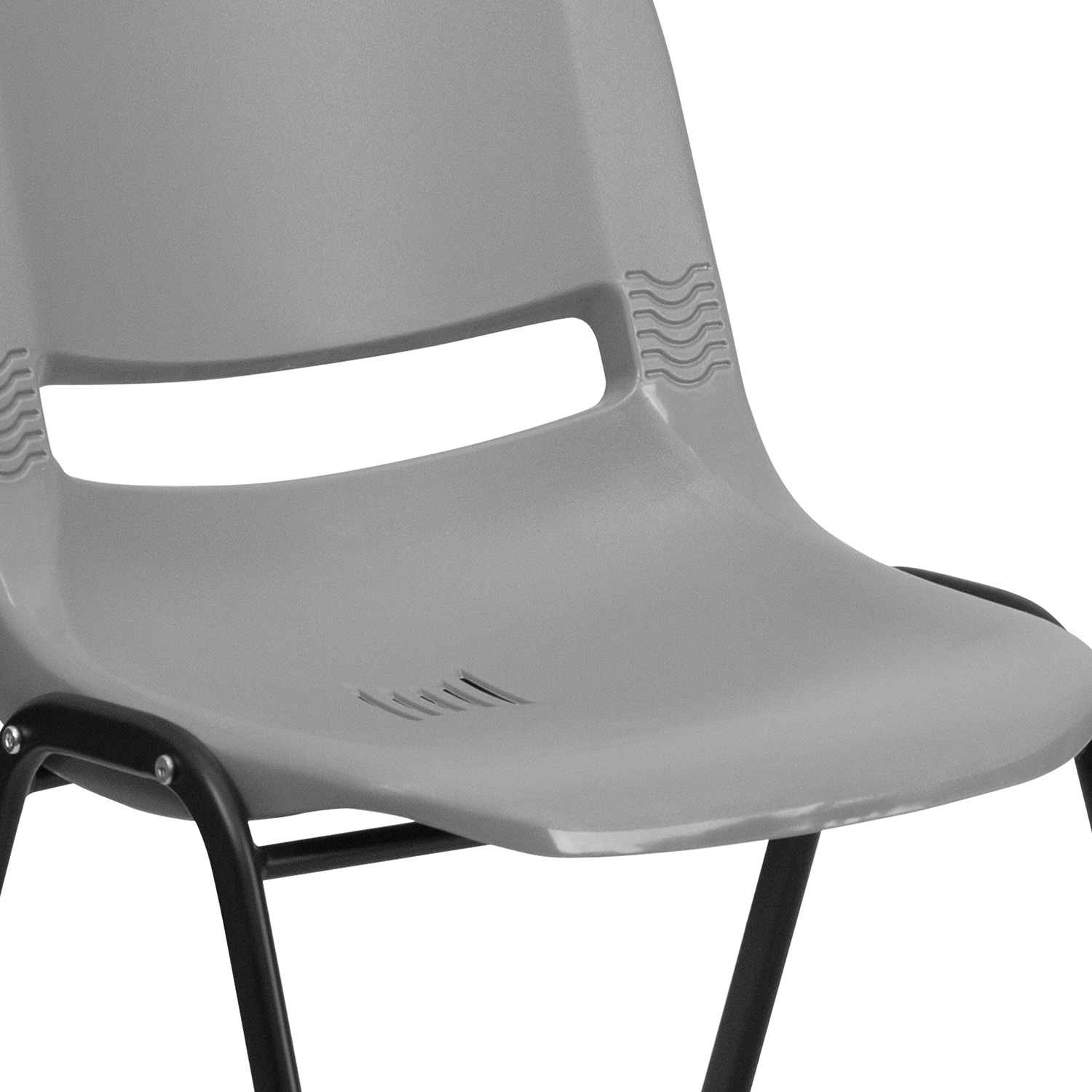 BLNK HERCULES Series Ergonomic Shell Stack Chair - Gray/Black, 17,75"H Seat