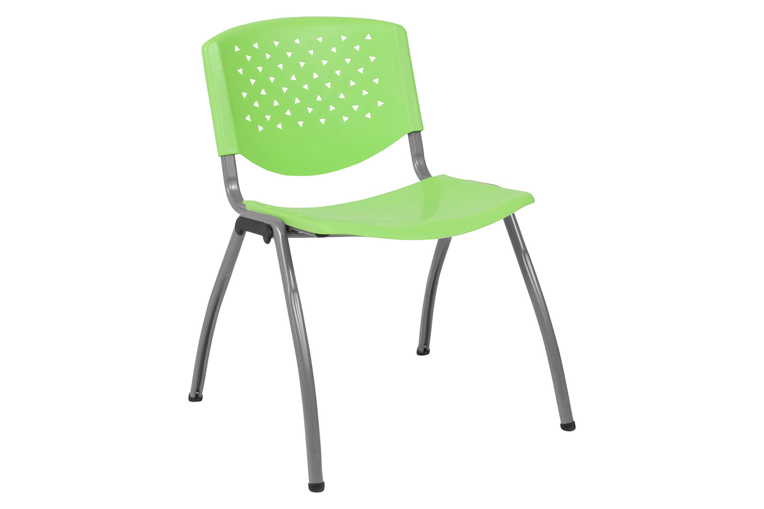 BLNK HERCULES Series Plastic Stack Chair with Titanium Gray Powder Coated Frame - Green