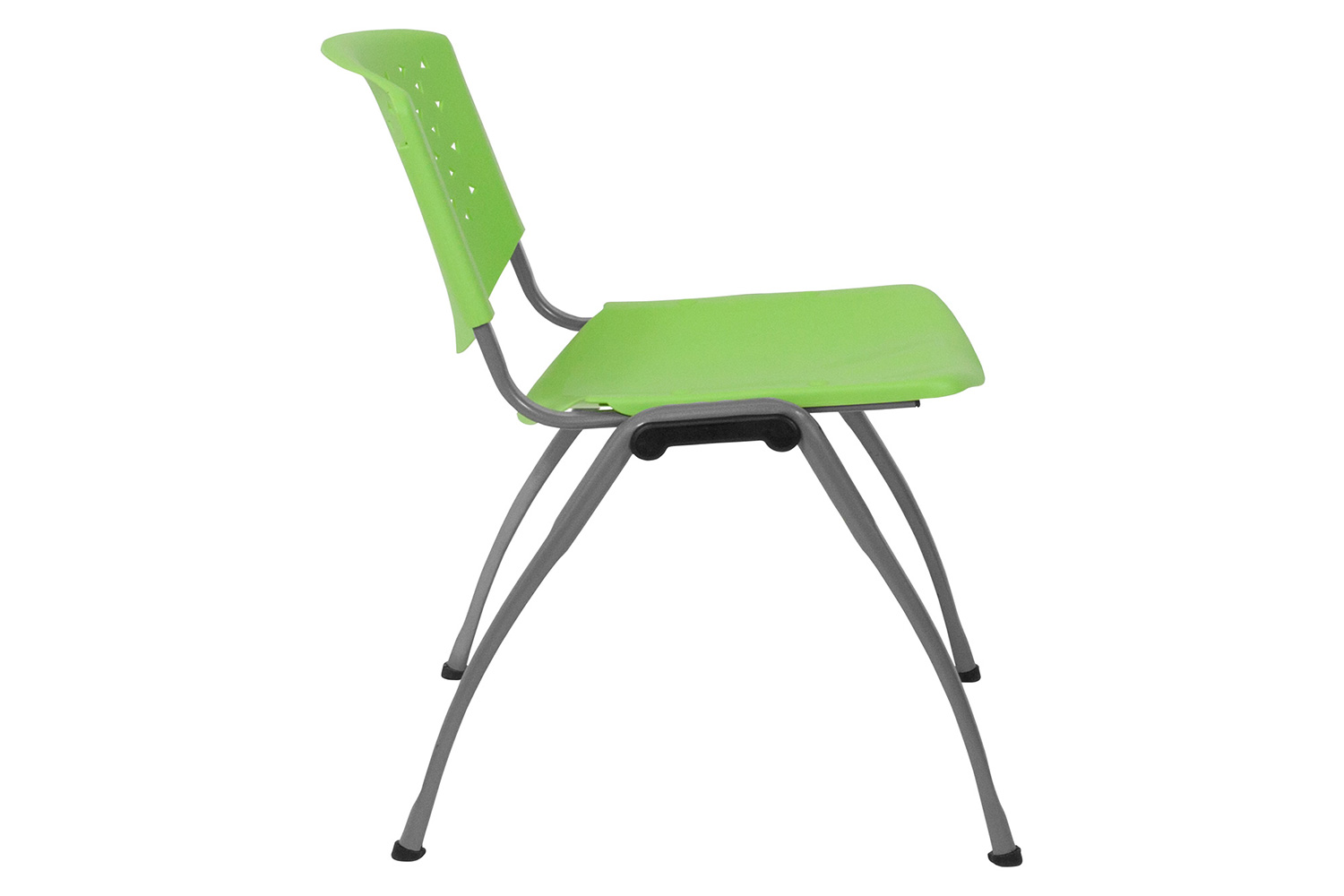 BLNK HERCULES Series Plastic Stack Chair with Titanium Gray Powder Coated Frame - Green