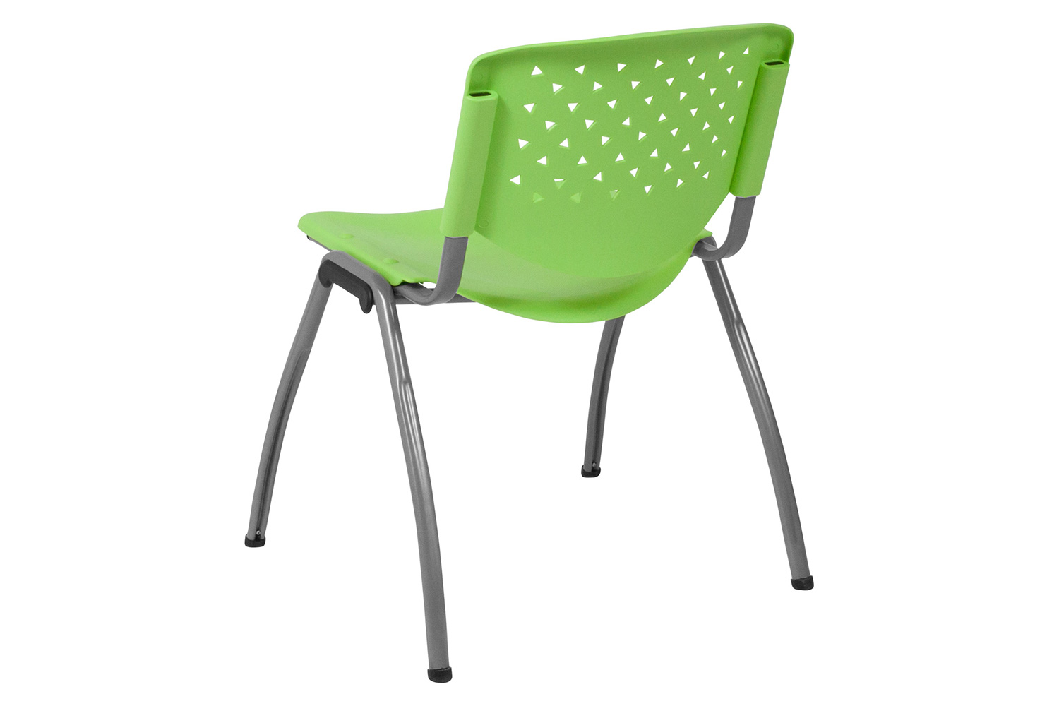BLNK HERCULES Series Plastic Stack Chair with Titanium Gray Powder Coated Frame - Green