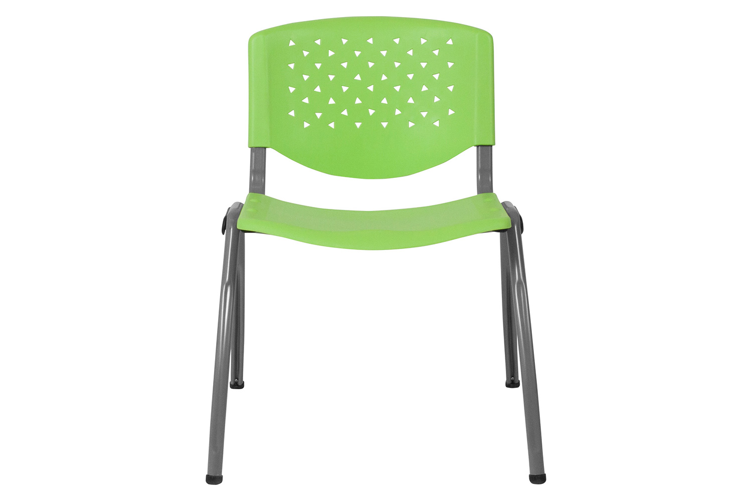 BLNK HERCULES Series Plastic Stack Chair with Titanium Gray Powder Coated Frame - Green