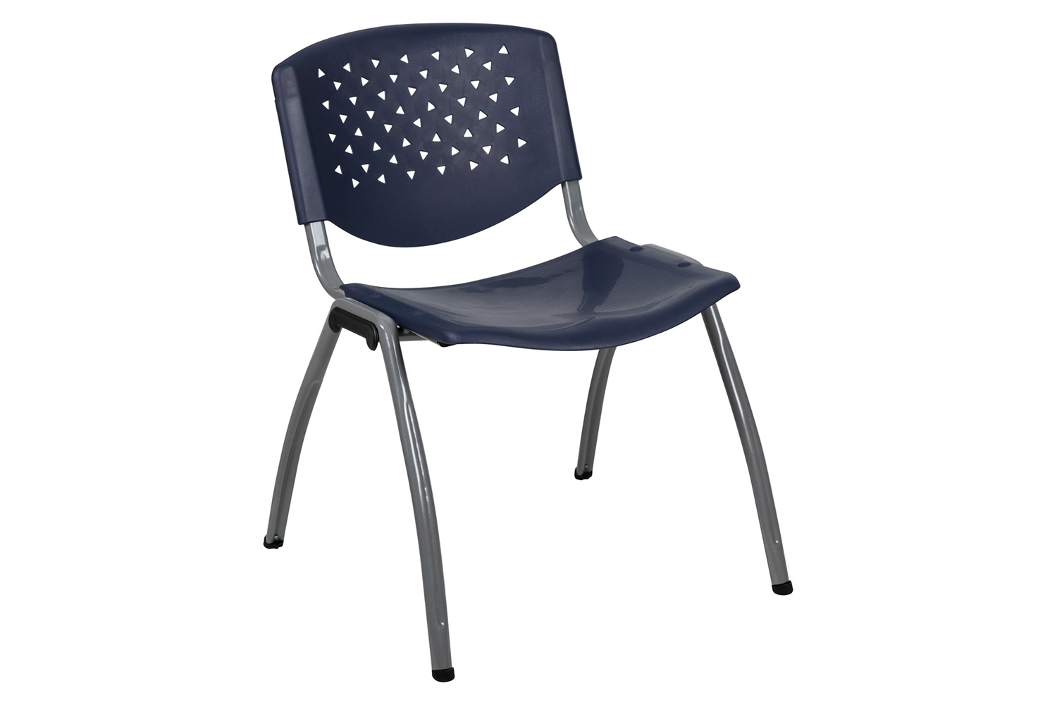 BLNK HERCULES Series Plastic Stack Chair with Titanium Gray Powder Coated Frame - Navy