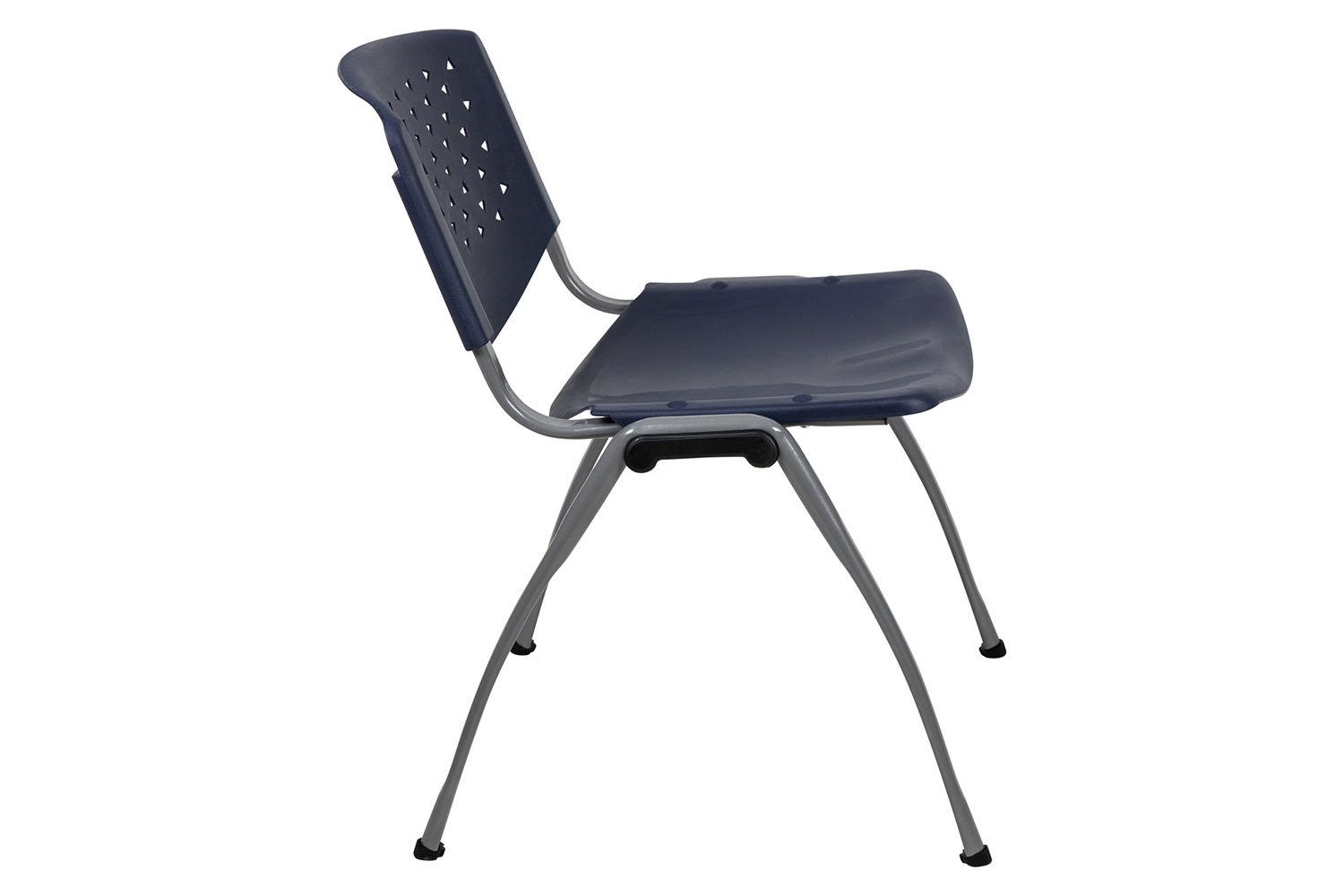 BLNK HERCULES Series Plastic Stack Chair with Titanium Gray Powder Coated Frame - Navy