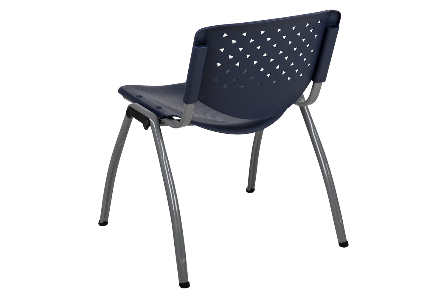 BLNK HERCULES Series Plastic Stack Chair with Titanium Gray Powder Coated Frame - Navy