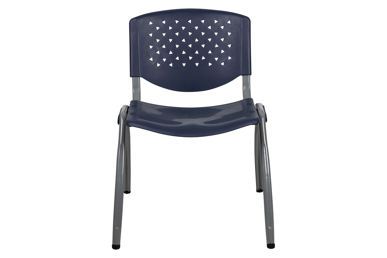 BLNK HERCULES Series Plastic Stack Chair with Titanium Gray Powder Coated Frame - Navy