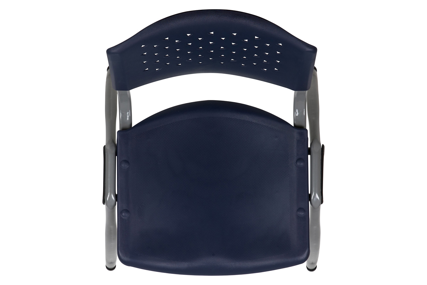 BLNK HERCULES Series Plastic Stack Chair with Titanium Gray Powder Coated Frame - Navy