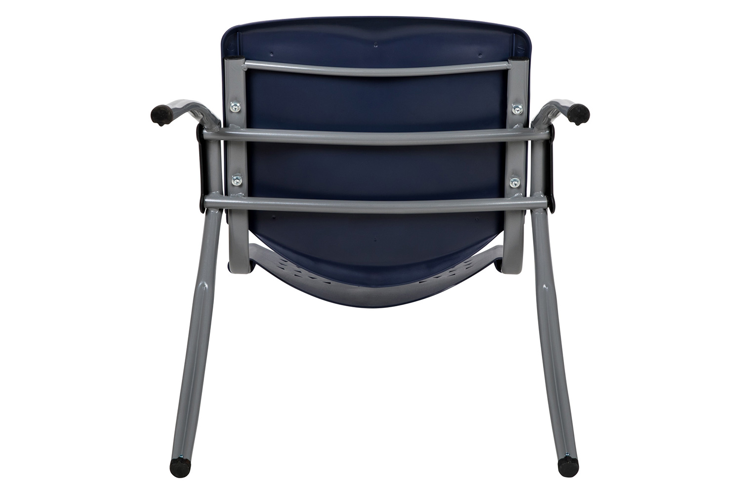 BLNK HERCULES Series Plastic Stack Chair with Titanium Gray Powder Coated Frame - Navy
