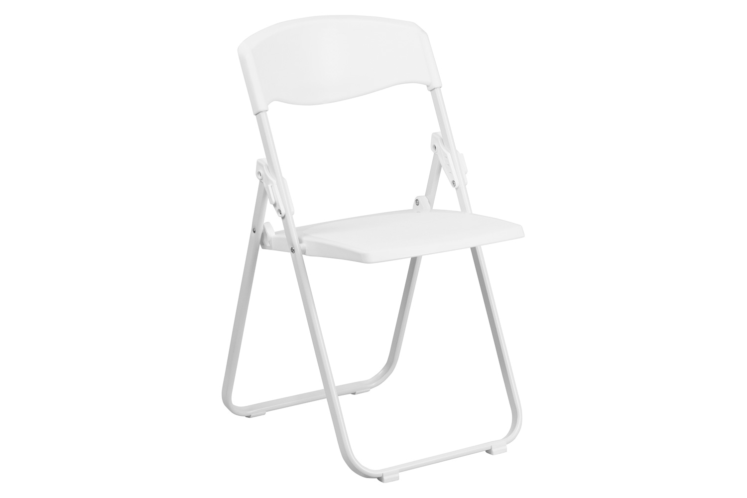 BLNK HERCULES Series Plastic Heavy Duty Folding Chair with Built-in Ganging Brackets - White