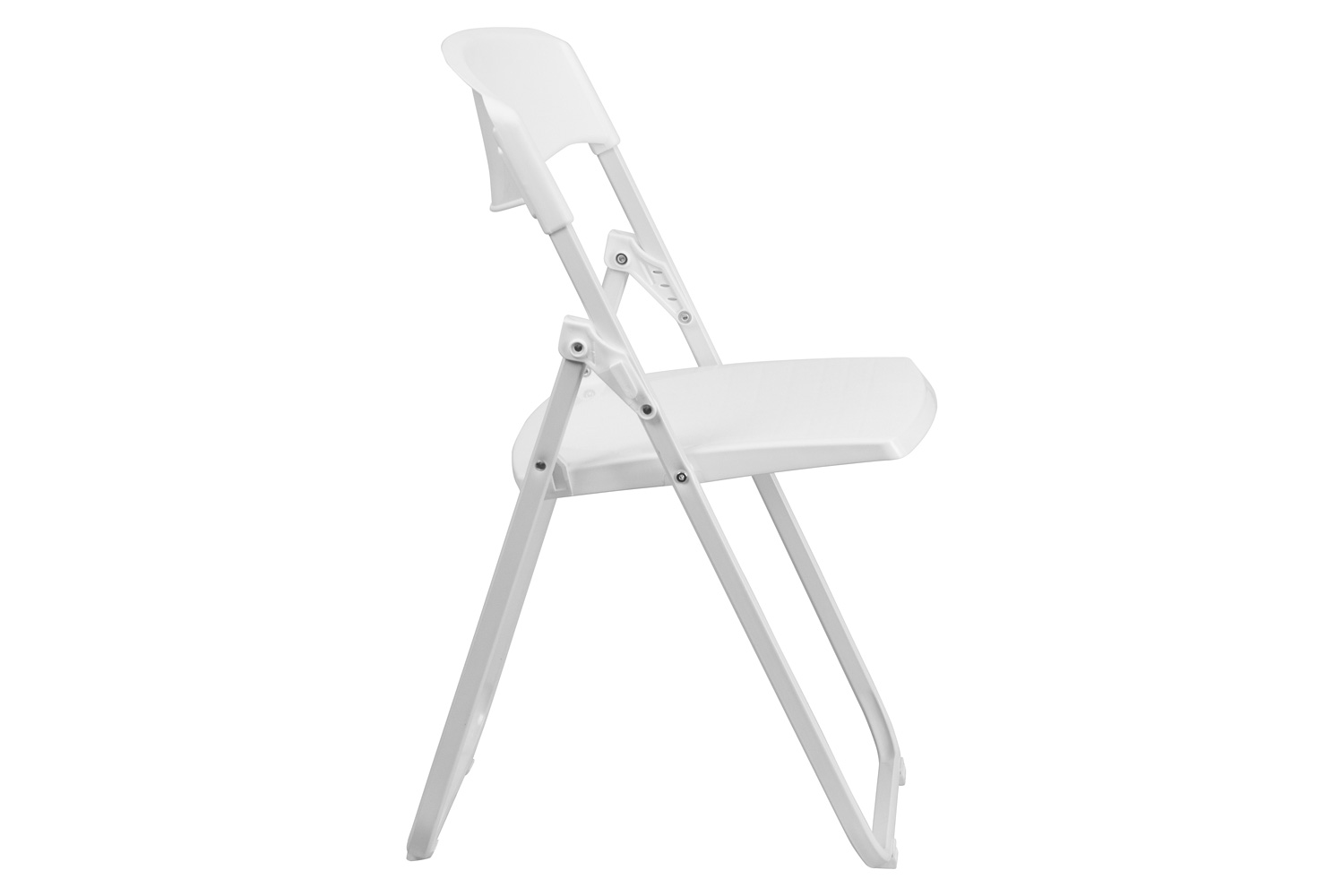 BLNK HERCULES Series Plastic Heavy Duty Folding Chair with Built-in Ganging Brackets - White