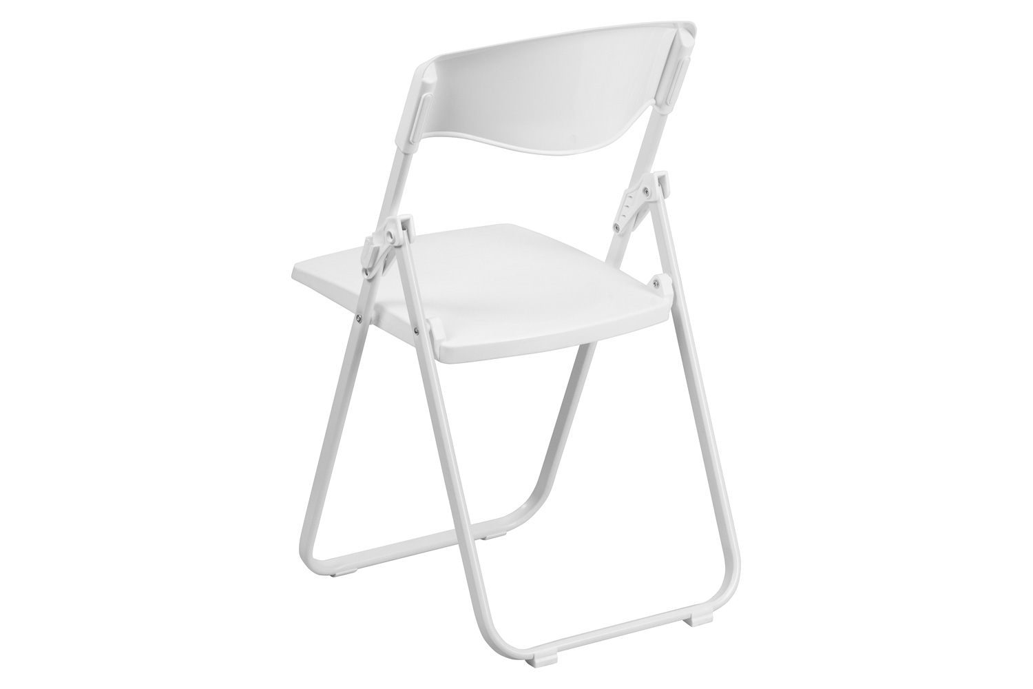BLNK HERCULES Series Plastic Heavy Duty Folding Chair with Built-in Ganging Brackets - White