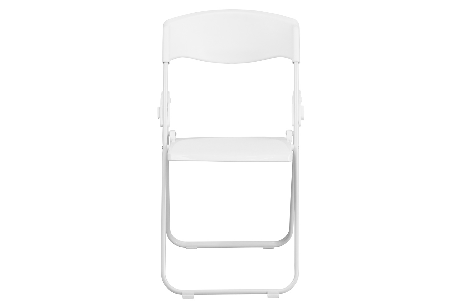 BLNK HERCULES Series Plastic Heavy Duty Folding Chair with Built-in Ganging Brackets - White