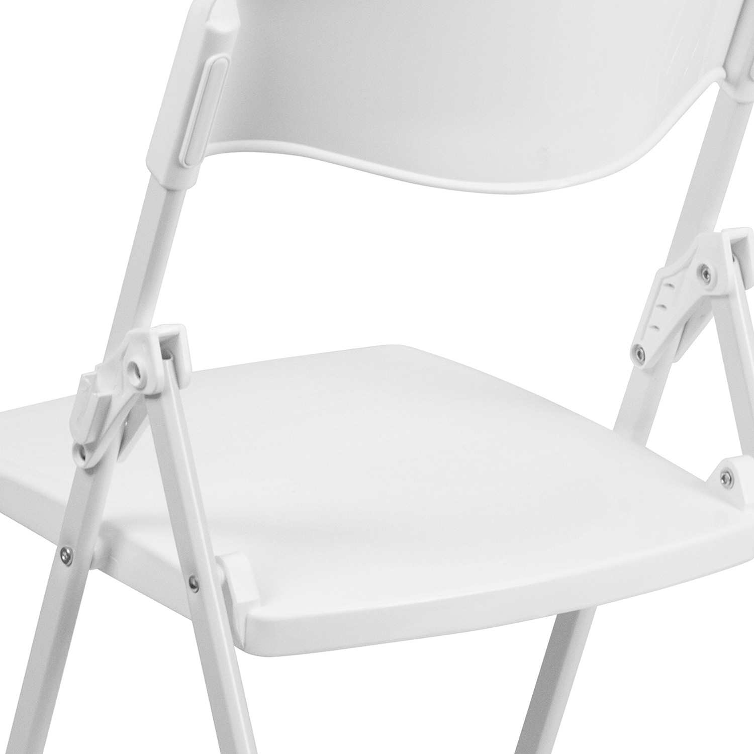 BLNK HERCULES Series Plastic Heavy Duty Folding Chair with Built-in Ganging Brackets - White