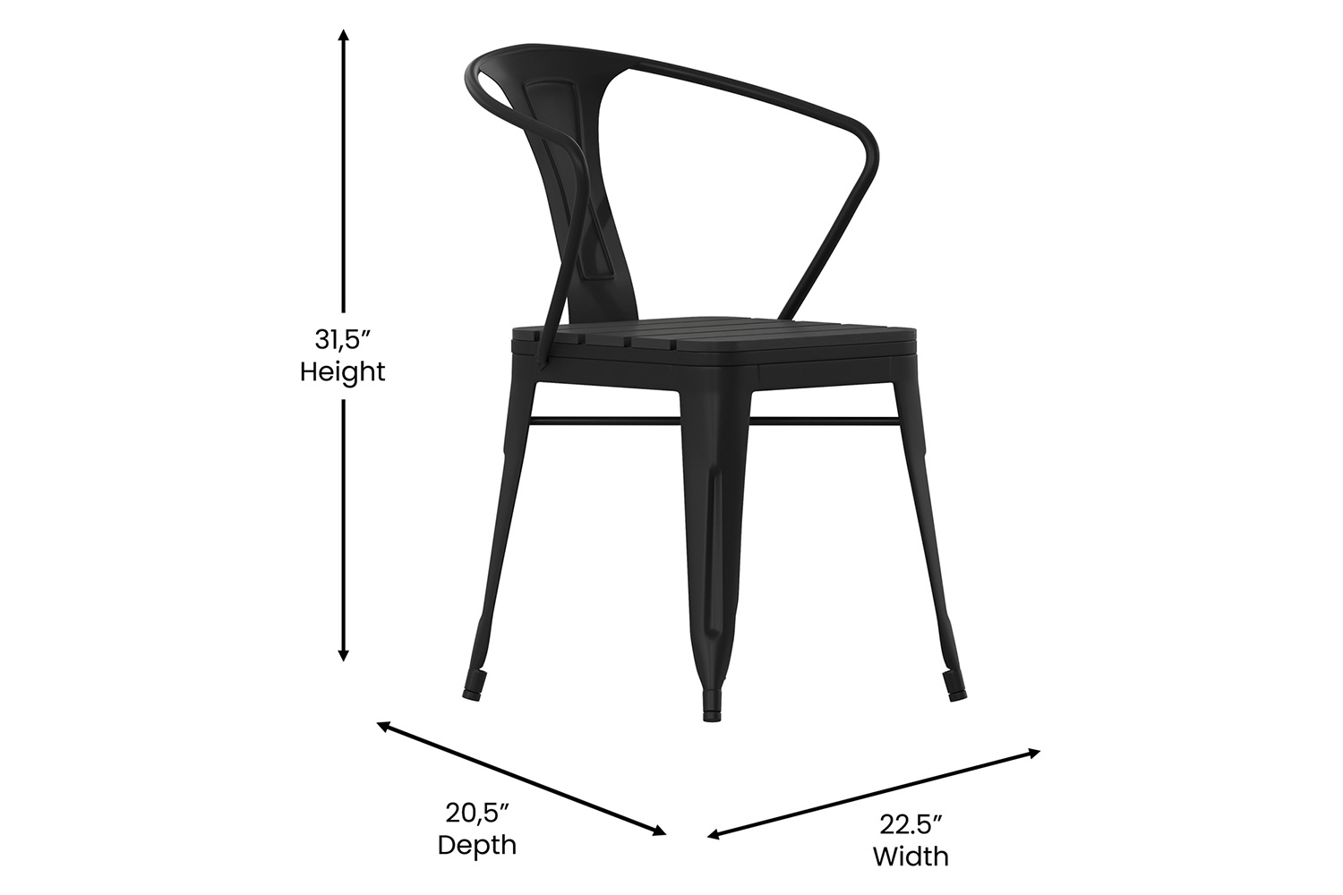 BLNK - Helvey Commercial Indoor-Outdoor Square Table with Poly Resin Top and 4 Metal Chairs with Poly Resin Seats 5 Piece