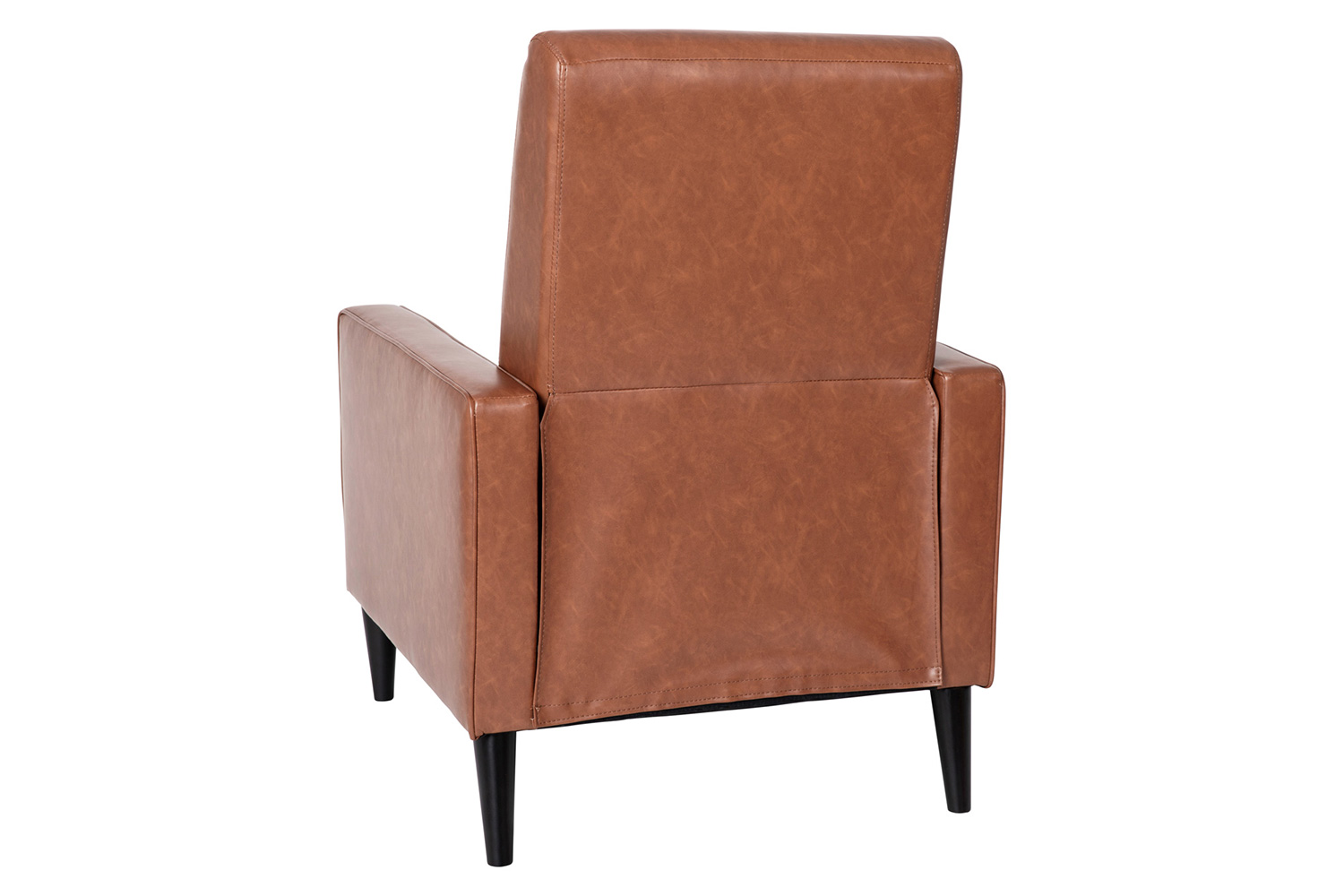 BLNK Ezra LeatherSoft Mid-Century Modern Upholstered Button Tufted Pushback Recliner - Brown
