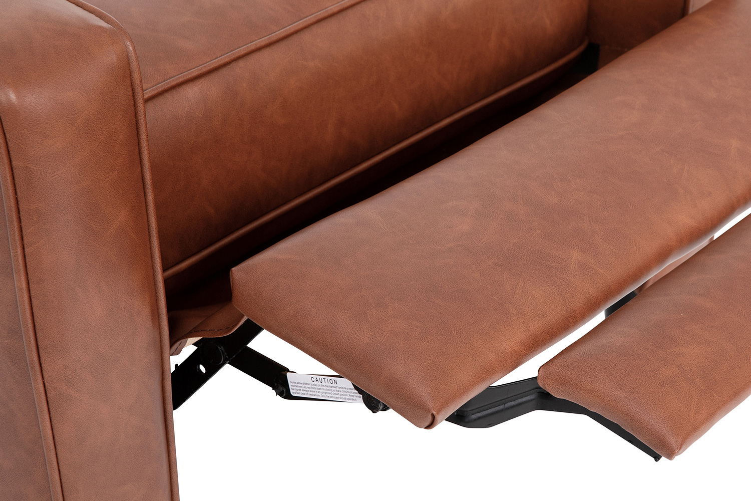 BLNK Ezra LeatherSoft Mid-Century Modern Upholstered Button Tufted Pushback Recliner - Brown