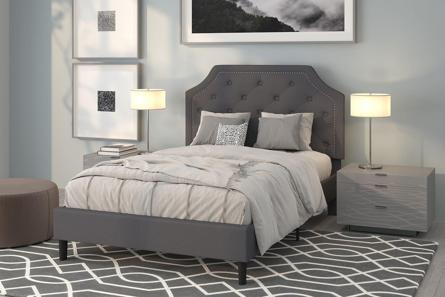 BLNK - Brighton Tufted Upholstered Platform Bed