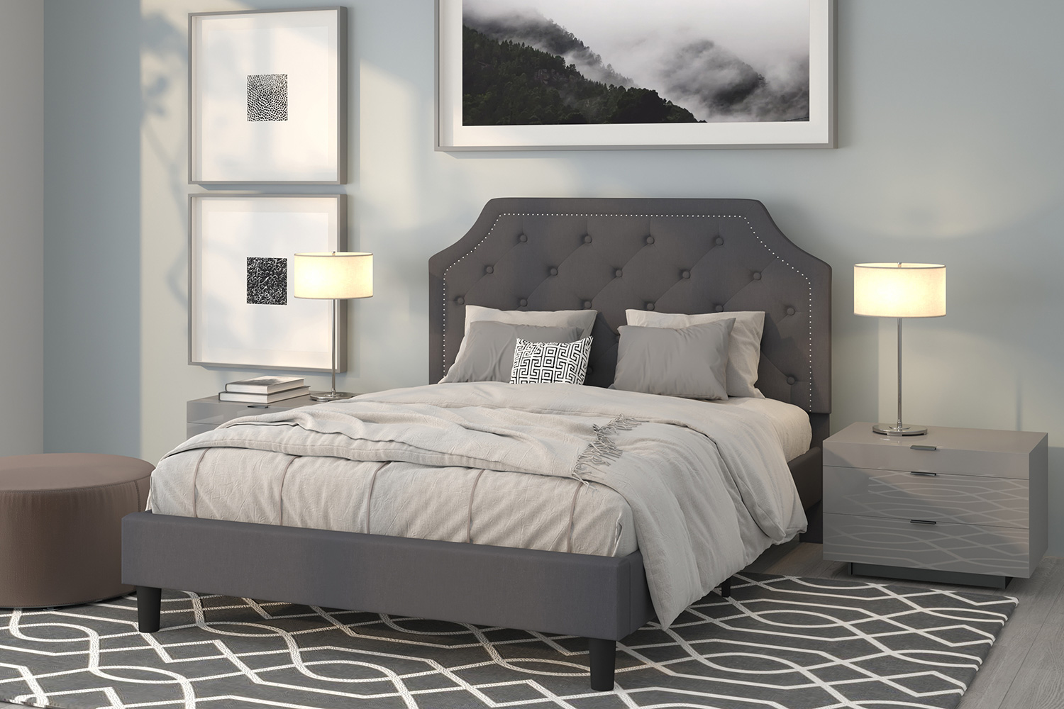 BLNK - Brighton Tufted Upholstered Platform Bed