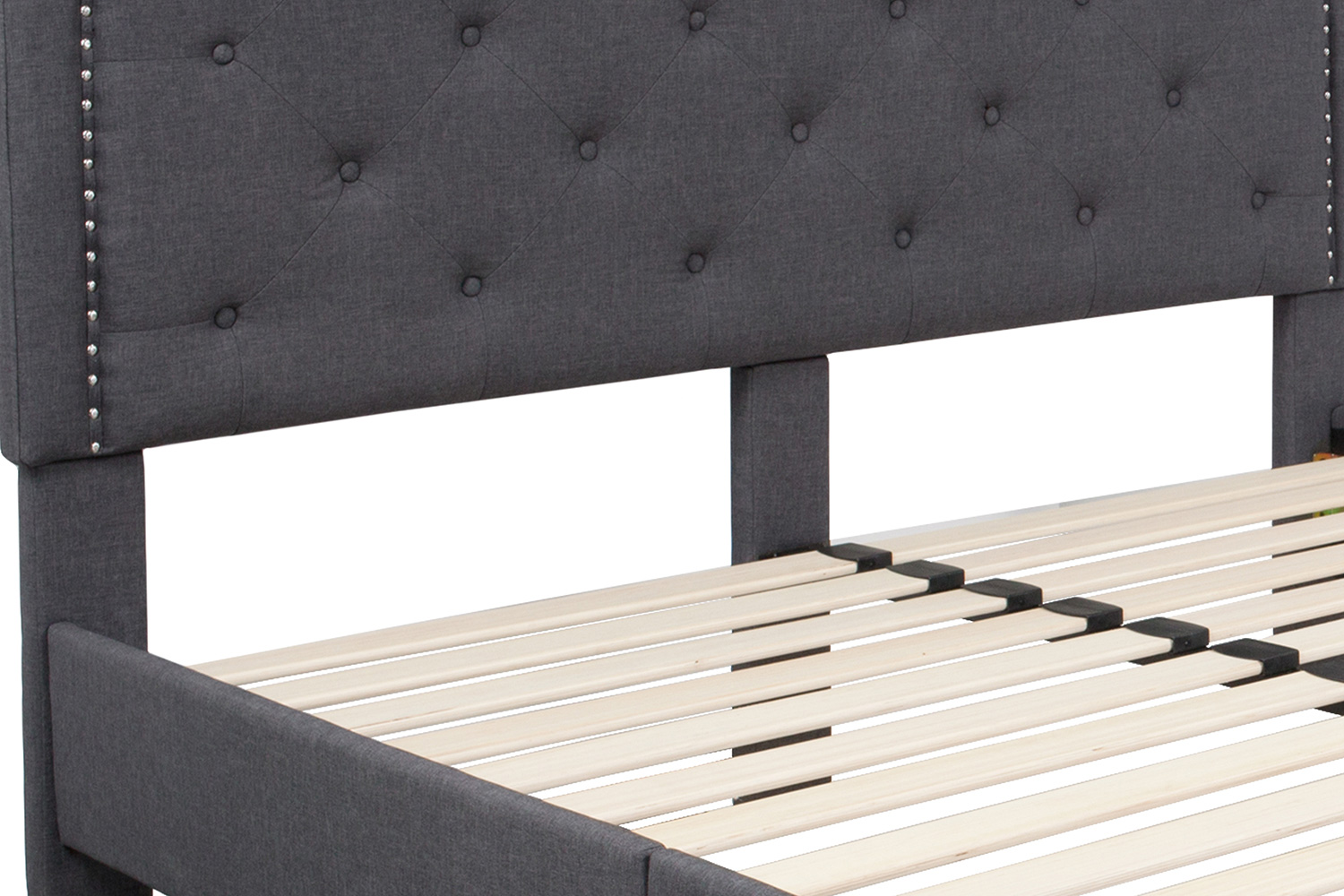 BLNK Brighton Tufted Upholstered Platform Bed - Dark Gray, Queen Size