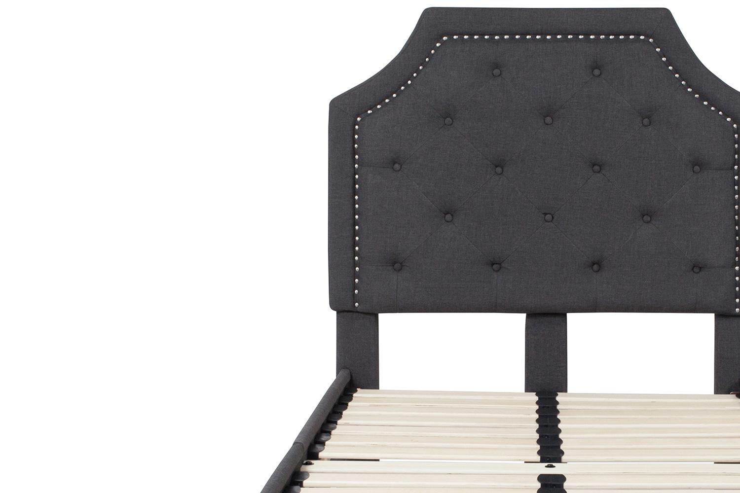 BLNK Brighton Tufted Upholstered Platform Bed - Dark Gray, Twin Size