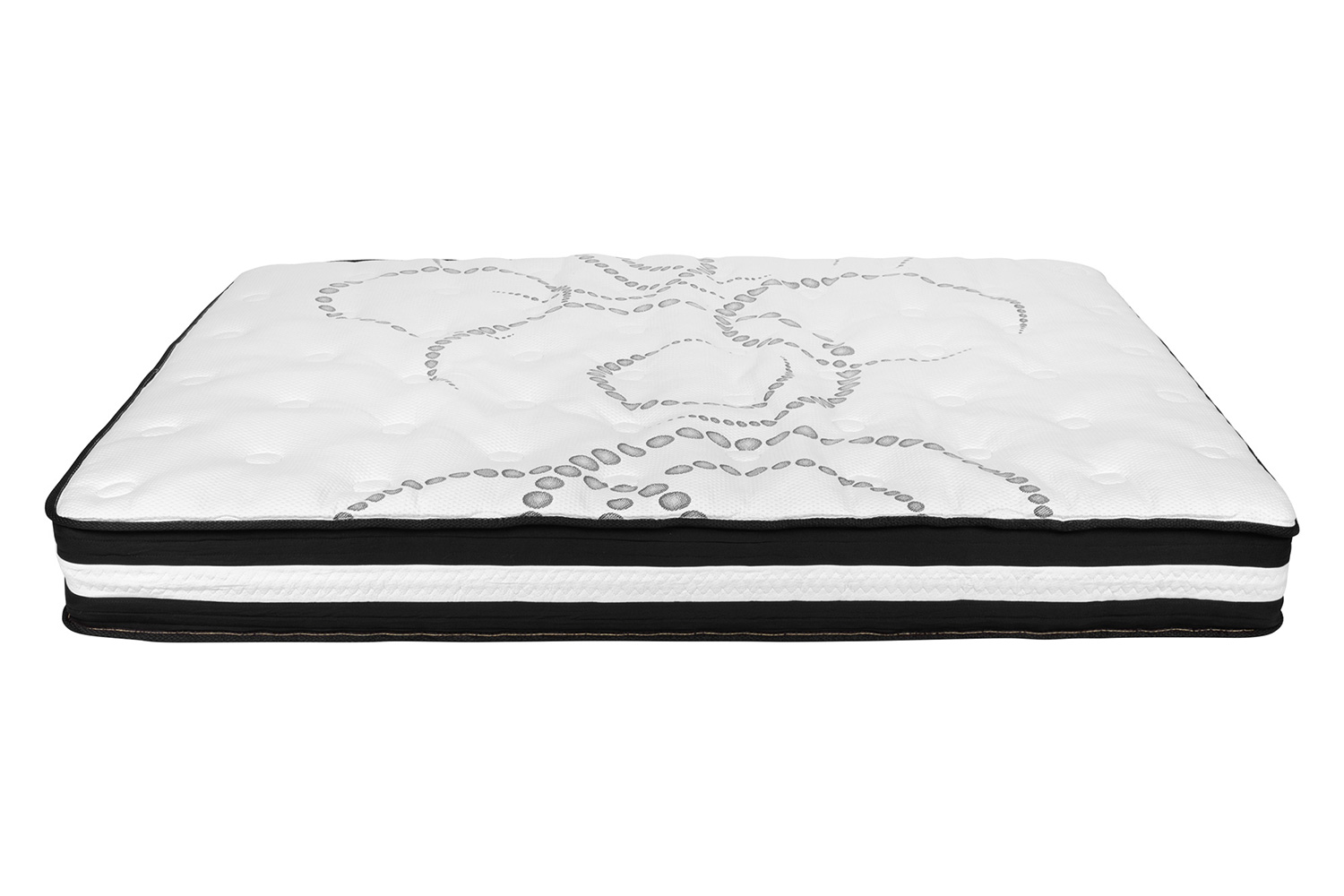 BLNK Roxbury Tufted Upholstered Platform Bed with 10" CertiPUR-US Certified Pocket Spring Mattress - Light Gray, Queen Size