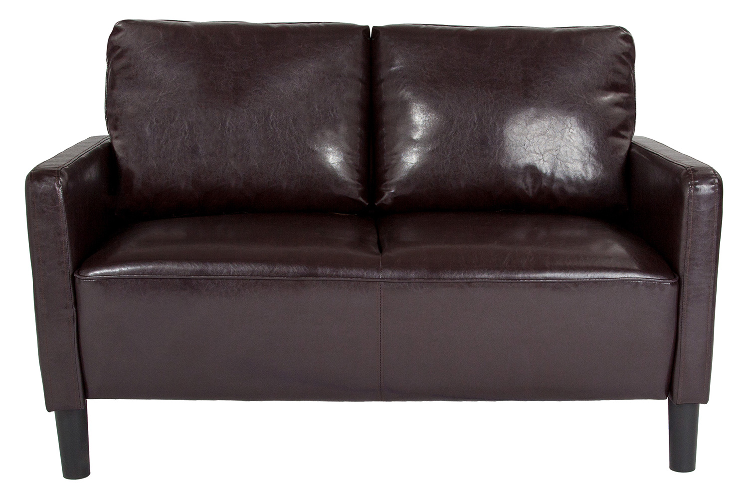 BLNK Washington Park LeatherSoft Upholstered Loveseat - Brown