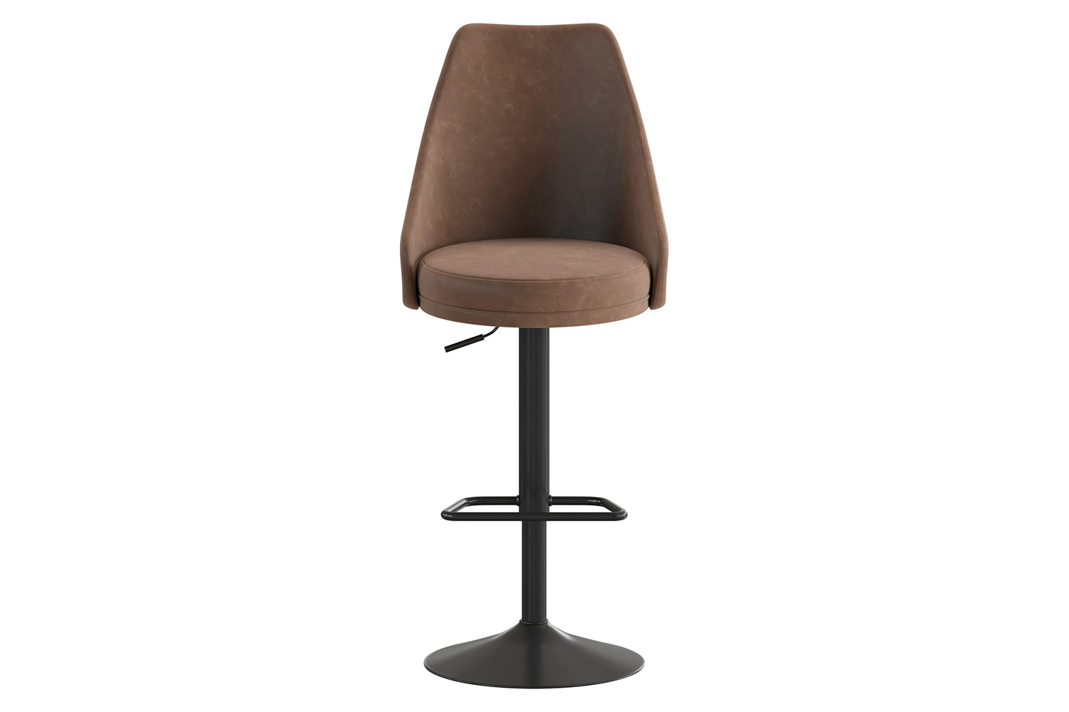 BLNK Chrishelle Commercial LeatherSoft Adjustable Bar Stools Set of 2 - Brown