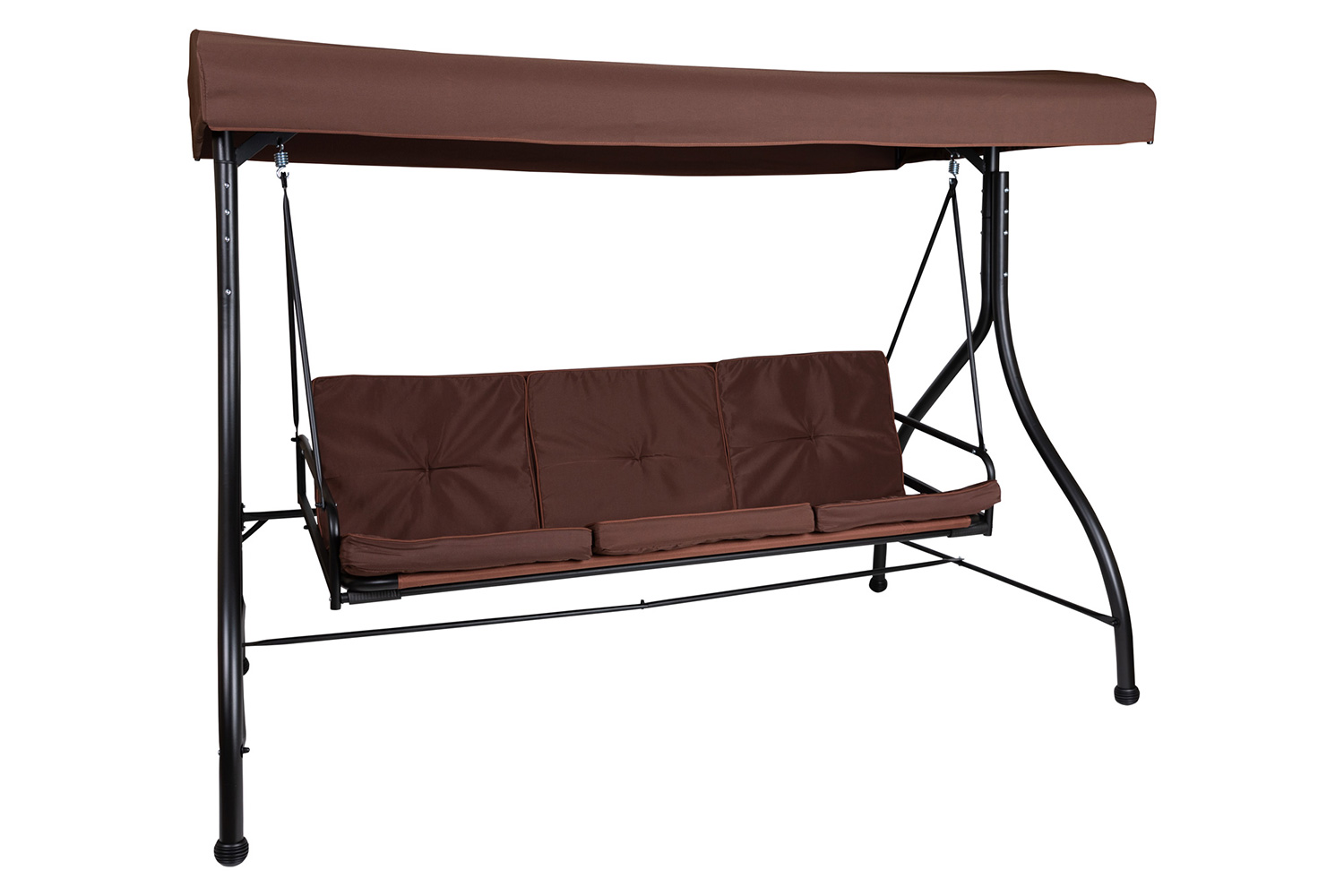 BLNK Tellis Outdoor Steel 3-Seat Converting Patio Swing Canopy Hammock with Cushions - Brown