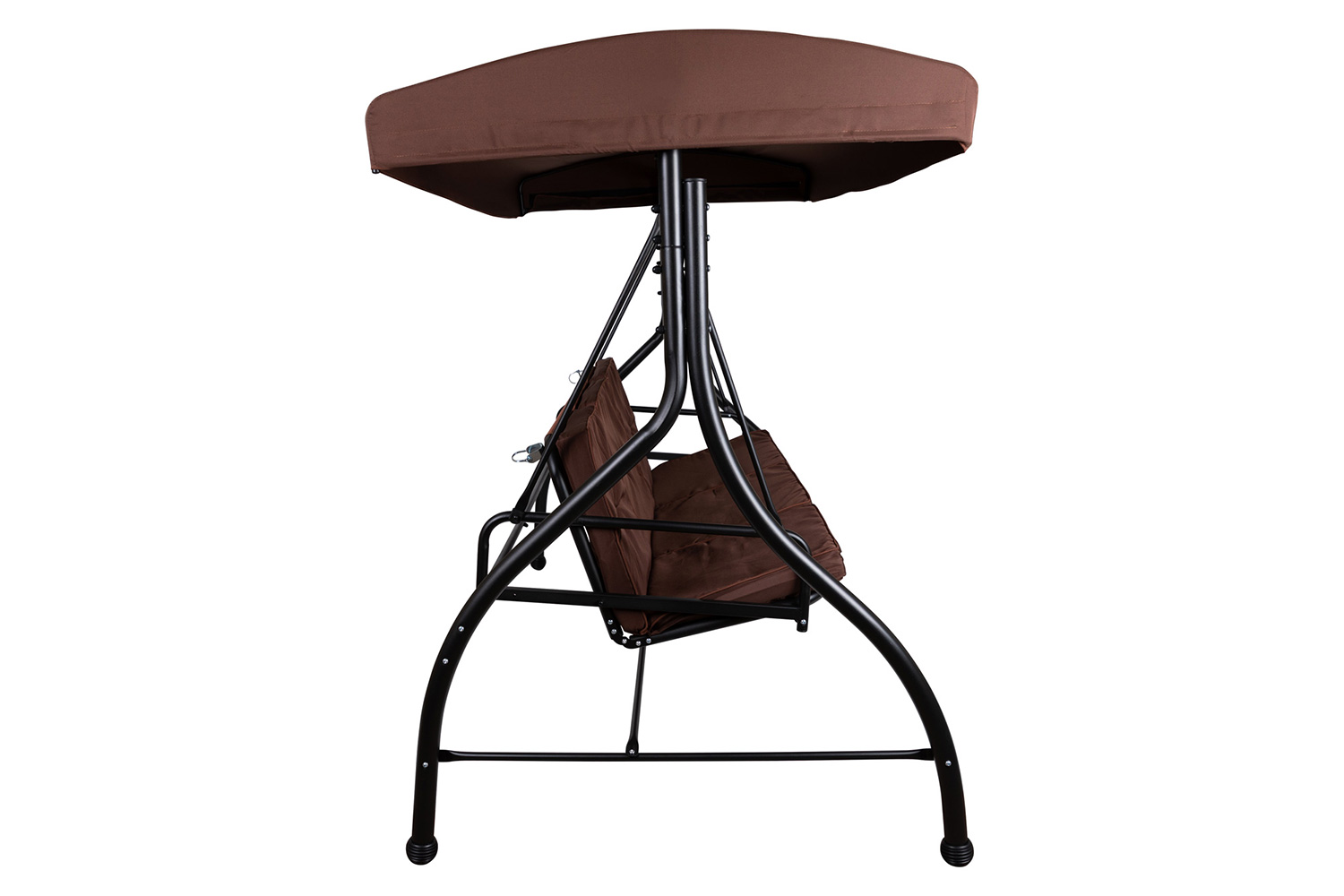 BLNK Tellis Outdoor Steel 3-Seat Converting Patio Swing Canopy Hammock with Cushions - Brown
