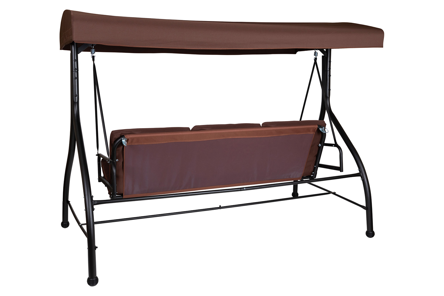 BLNK Tellis Outdoor Steel 3-Seat Converting Patio Swing Canopy Hammock with Cushions - Brown