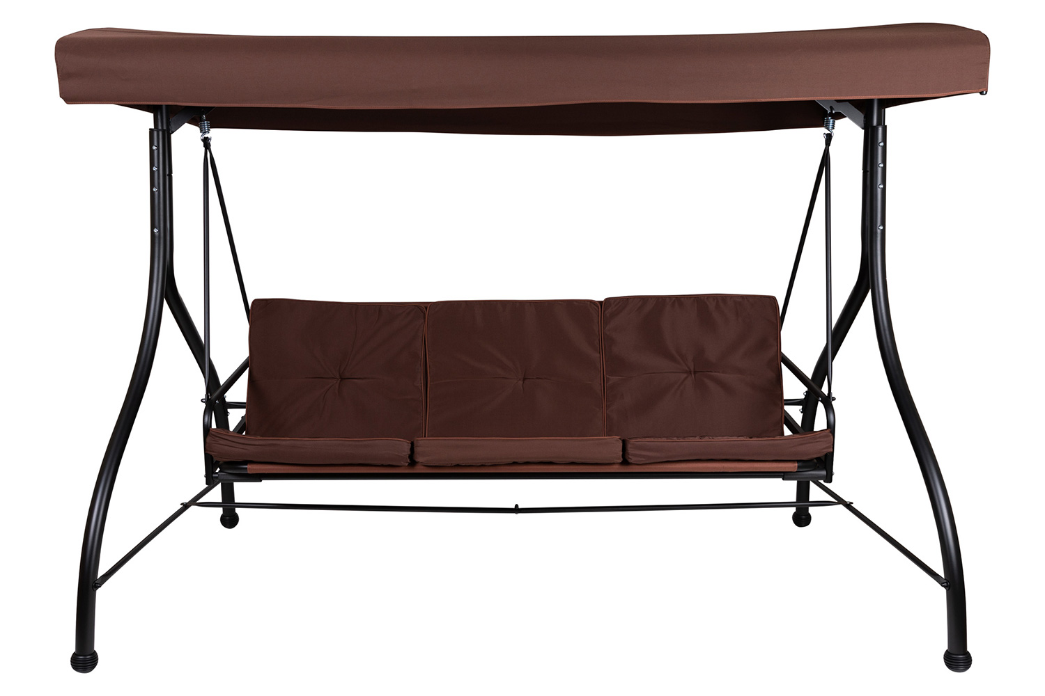 BLNK Tellis Outdoor Steel 3-Seat Converting Patio Swing Canopy Hammock with Cushions - Brown