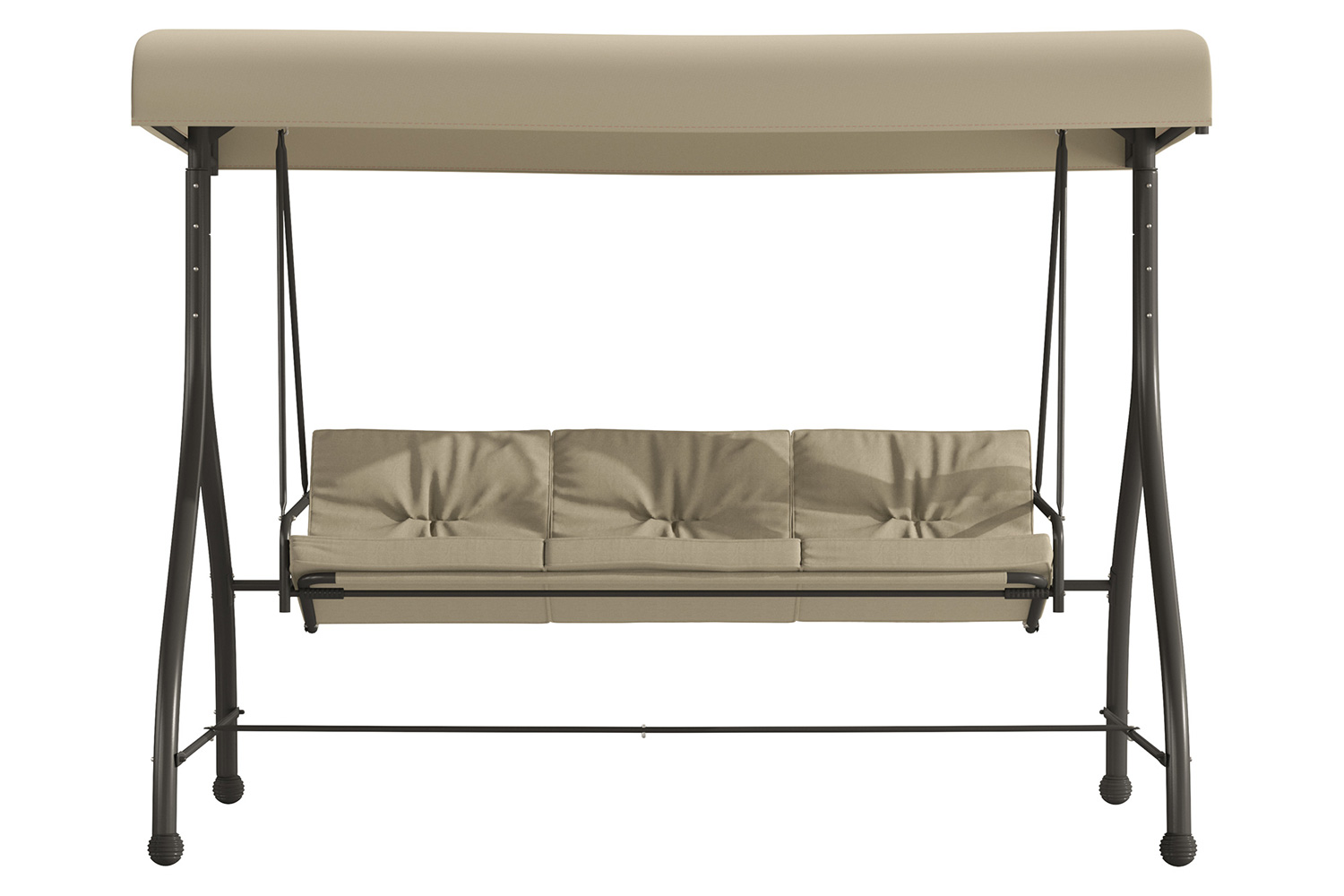BLNK Tellis Outdoor Steel 3-Seat Converting Patio Swing Canopy Hammock with Cushions - Tan