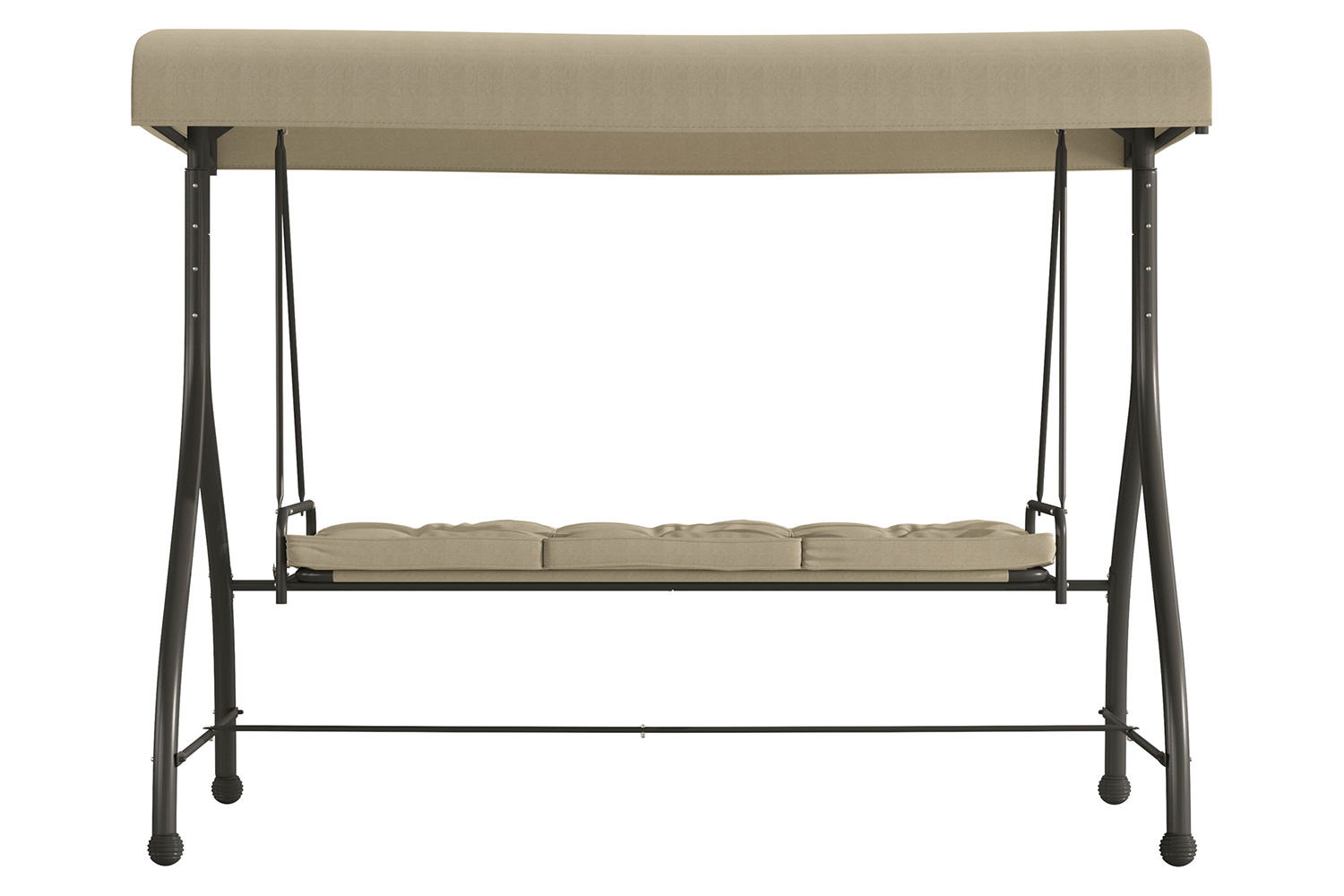 BLNK Tellis Outdoor Steel 3-Seat Converting Patio Swing Canopy Hammock with Cushions - Tan