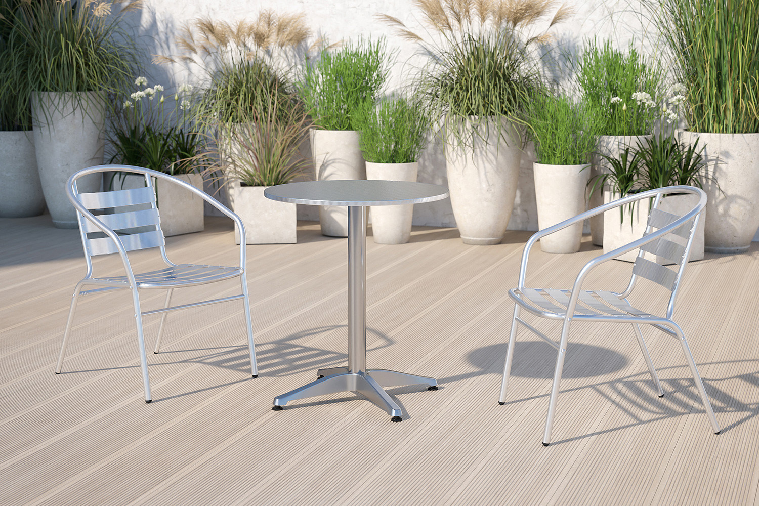 BLNK - Mellie Round Aluminum Indoor-Outdoor Table with Base