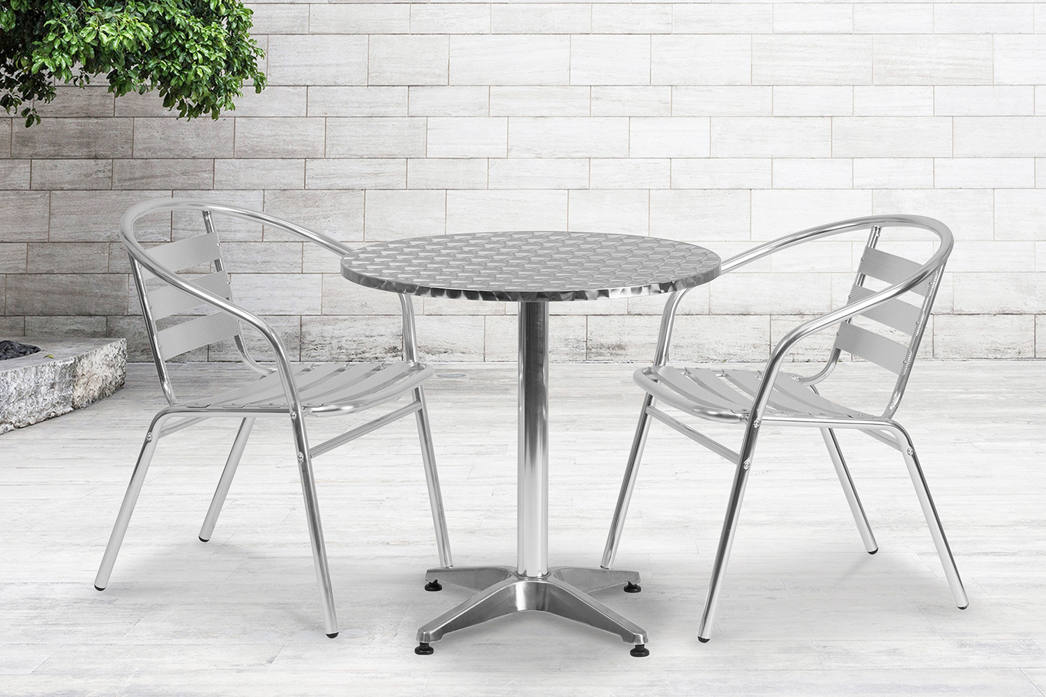 BLNK - Mellie Round Aluminum Indoor-Outdoor Table with Base