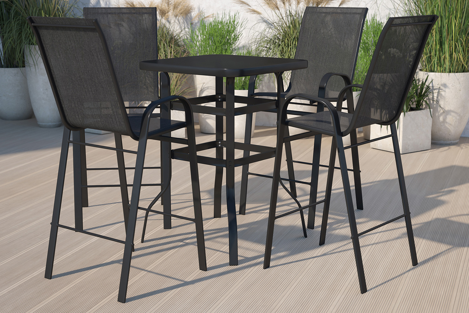 BLNK - Brazos Outdoor 4-Person Bistro Dining Set