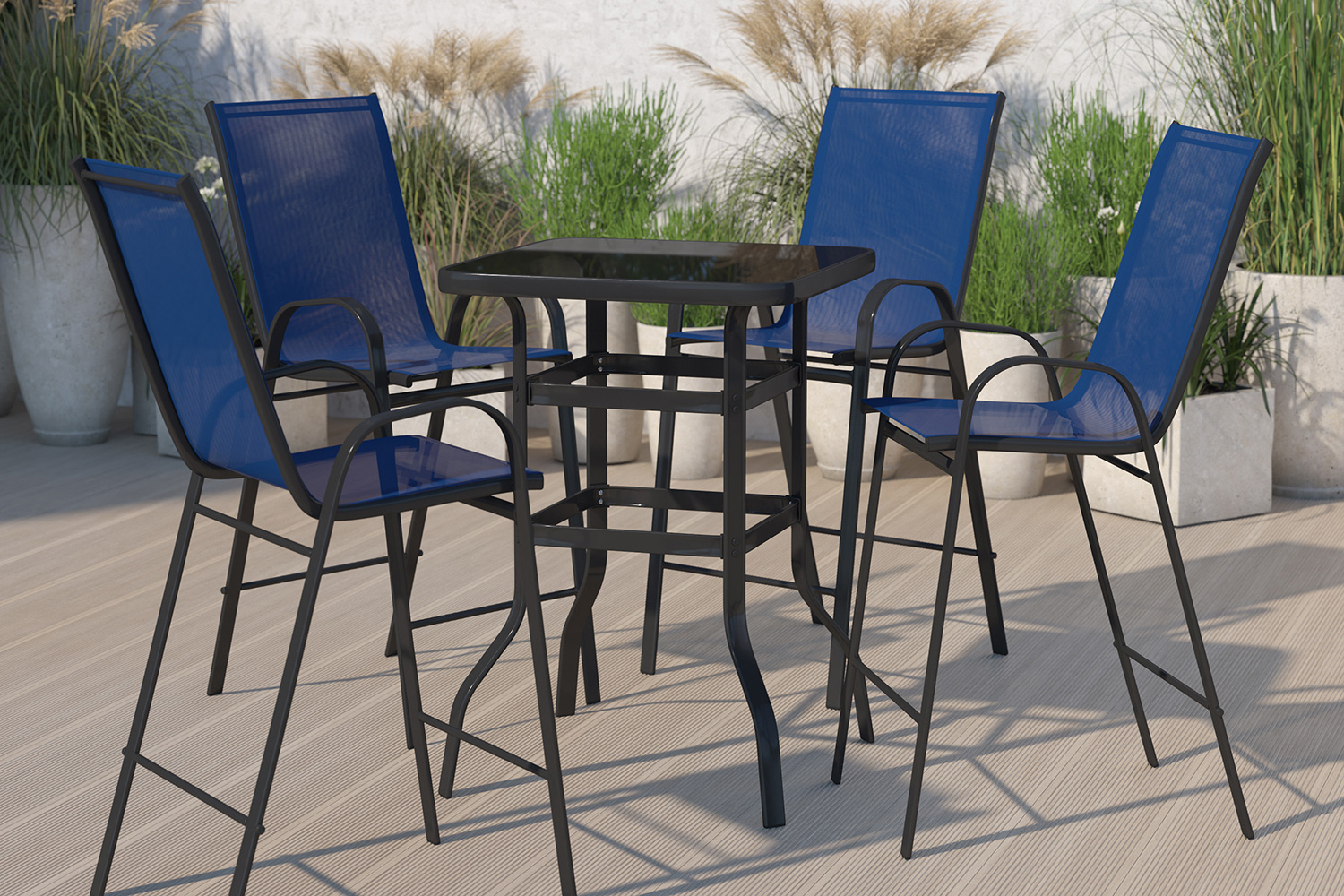 BLNK - Brazos Outdoor 4-Person Bistro Dining Set