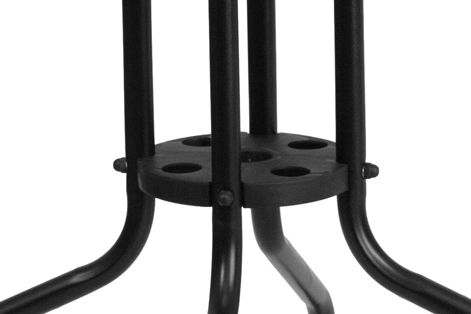 BLNK Square Metal Tempered Glass Table with Rattan Edging - Black