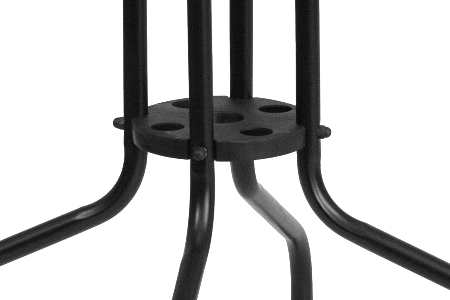BLNK Square Metal Tempered Glass Table with Rattan Edging - Gray