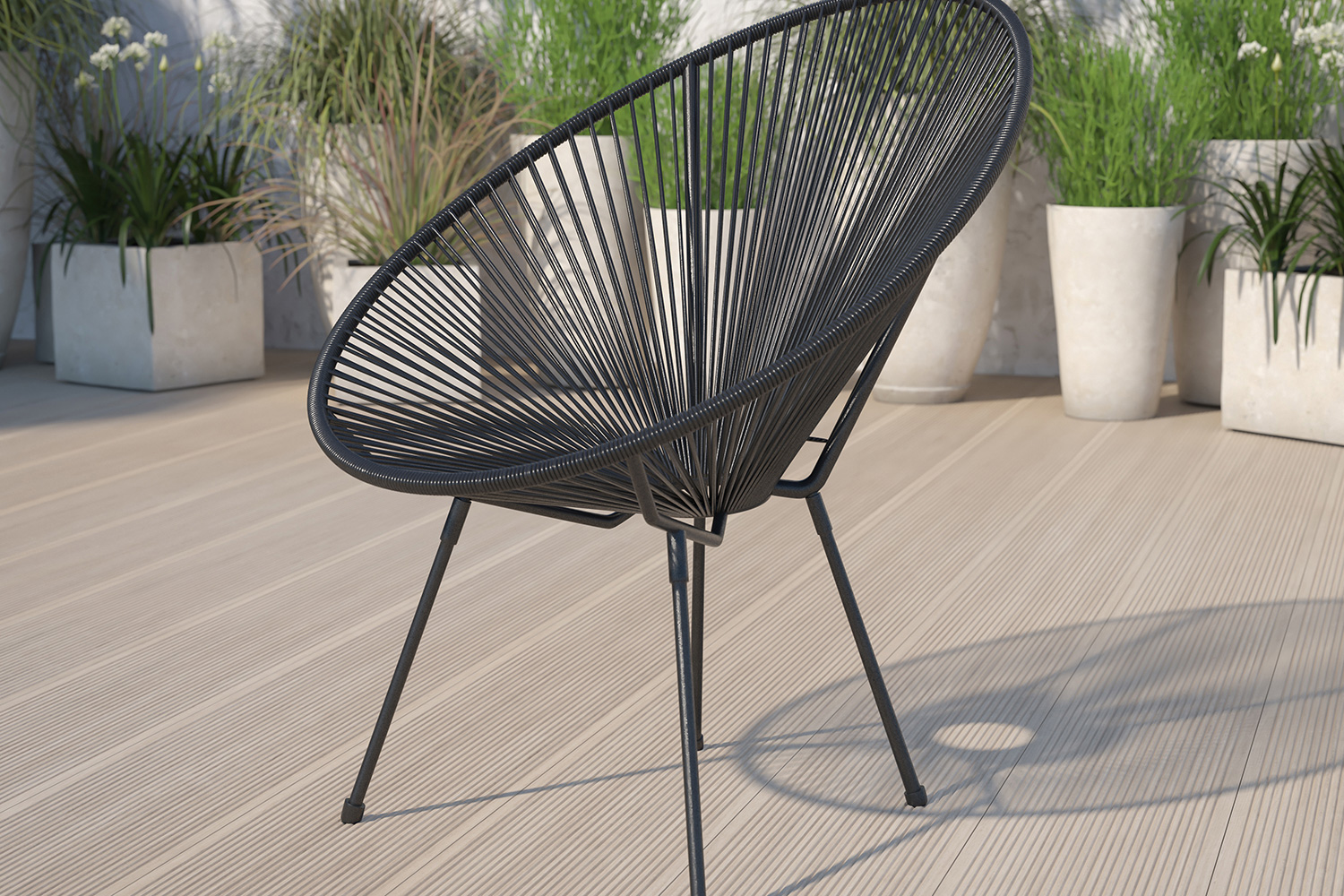 BLNK - Valencia Oval Comfort Series Take Ten Papasan Lounge Chair