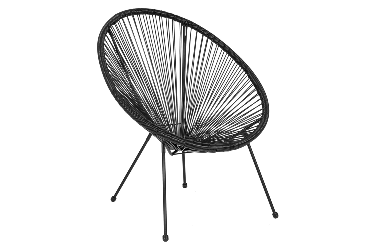 BLNK Valencia Oval Comfort Series Take Ten Papasan Lounge Chair - Black