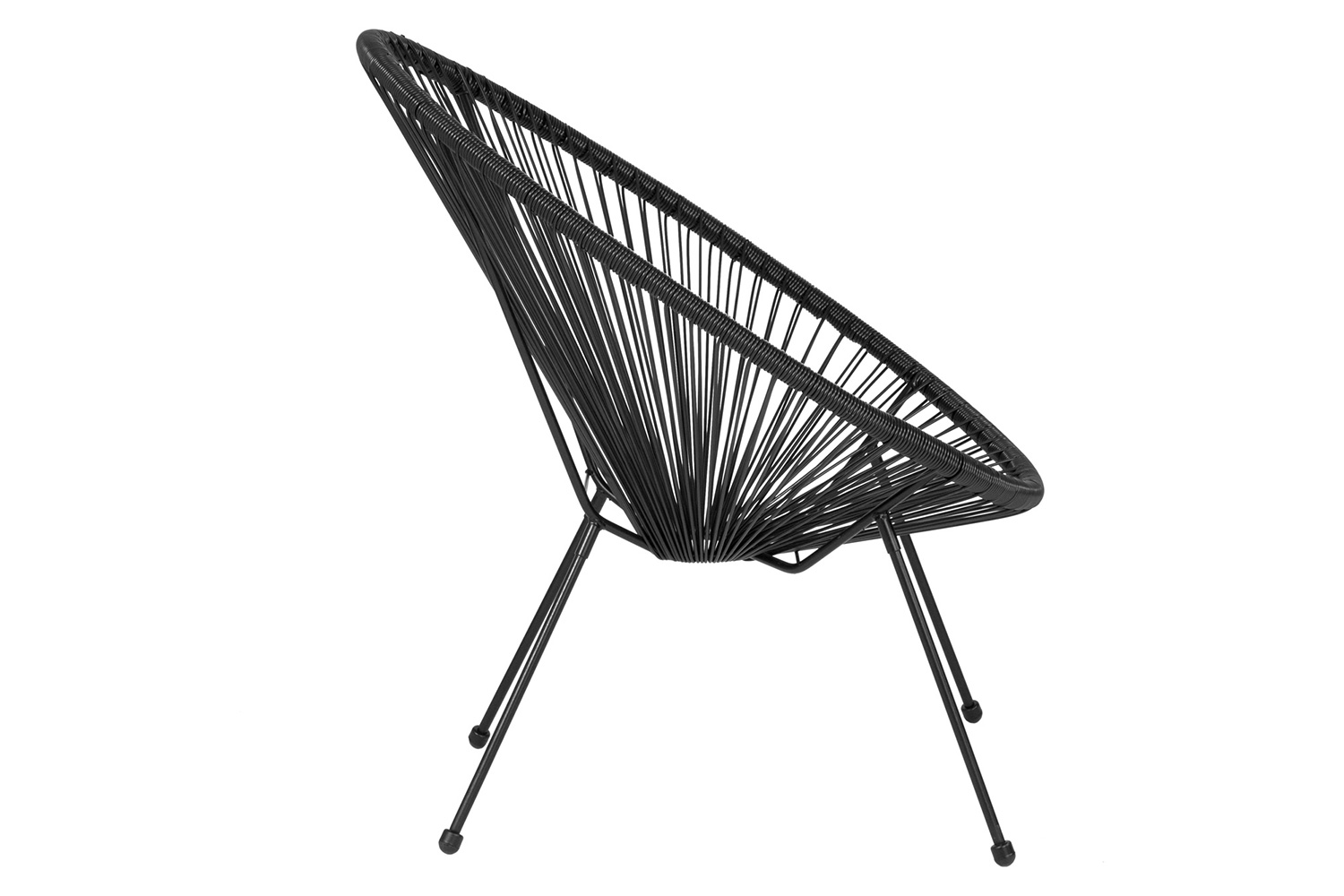 BLNK Valencia Oval Comfort Series Take Ten Papasan Lounge Chair - Black
