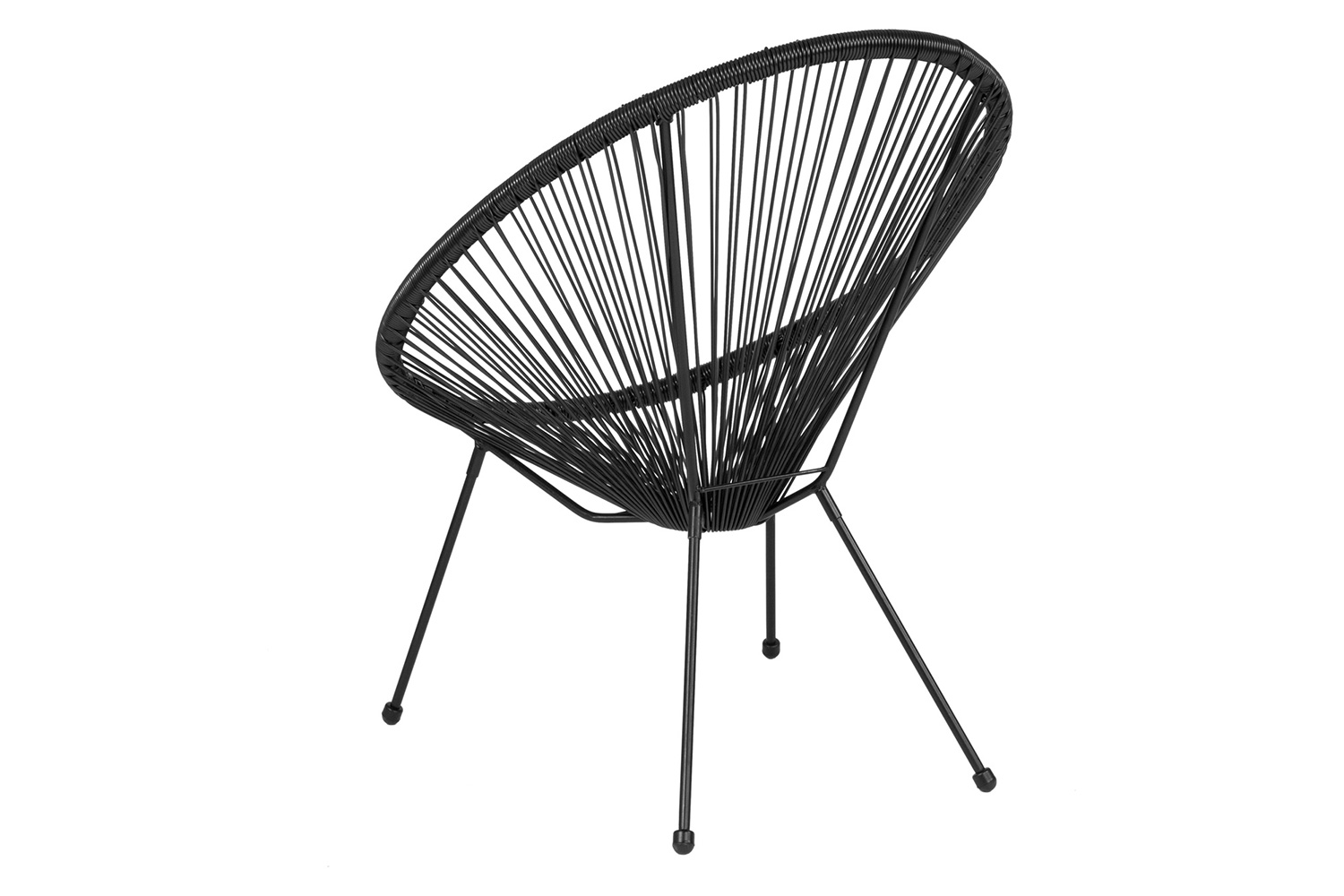 BLNK Valencia Oval Comfort Series Take Ten Papasan Lounge Chair - Black