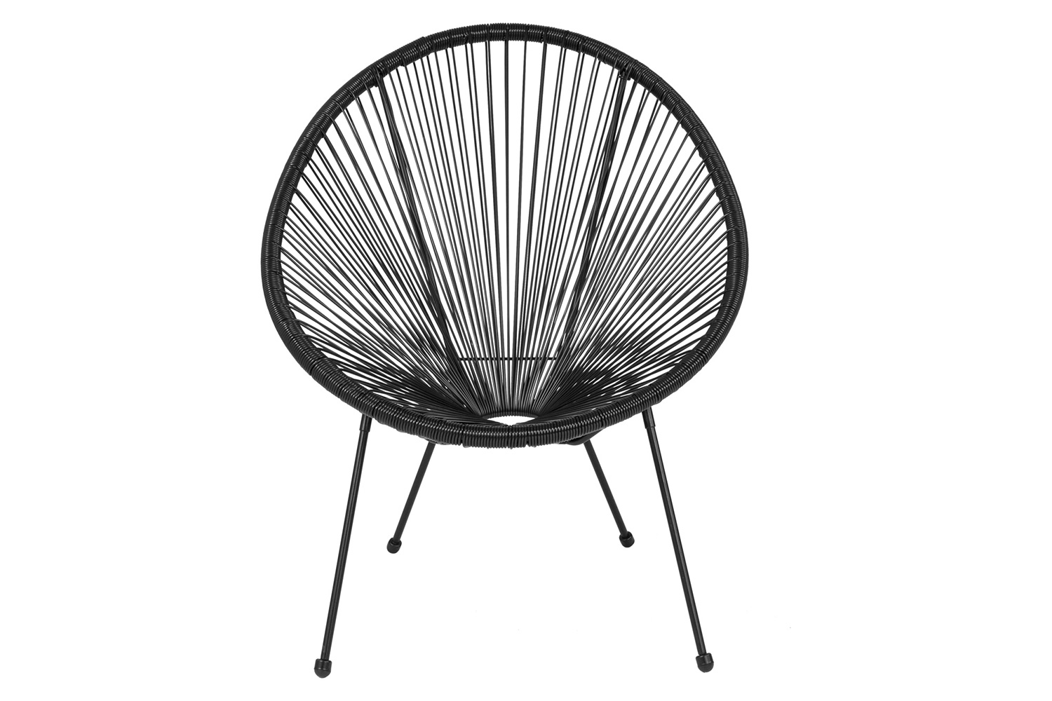 BLNK Valencia Oval Comfort Series Take Ten Papasan Lounge Chair - Black