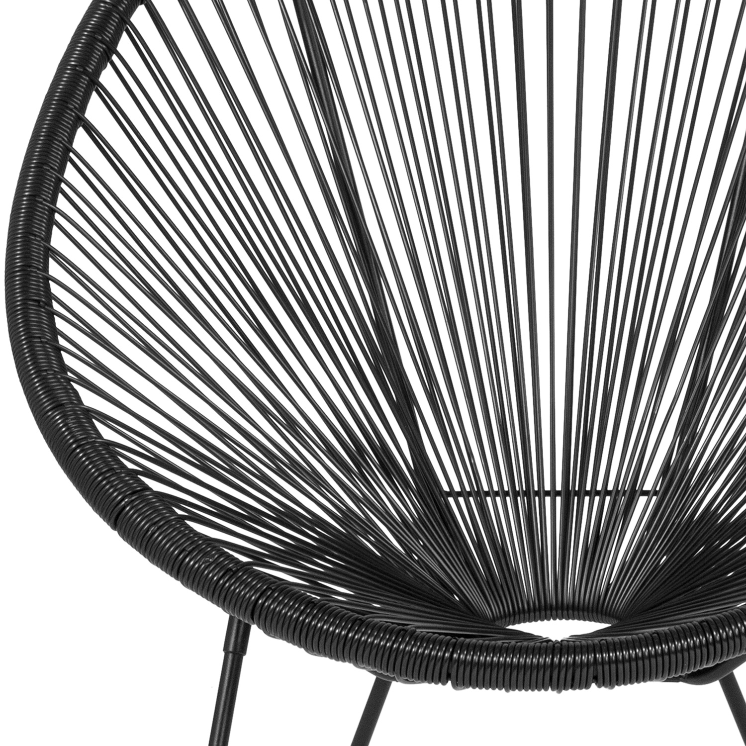 BLNK Valencia Oval Comfort Series Take Ten Papasan Lounge Chair - Black
