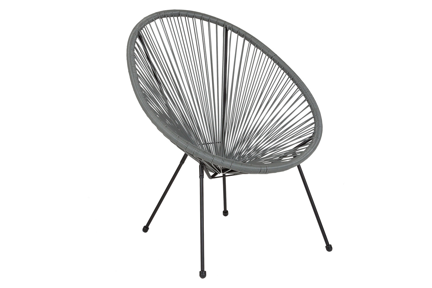 BLNK Valencia Oval Comfort Series Take Ten Papasan Lounge Chair - Gray