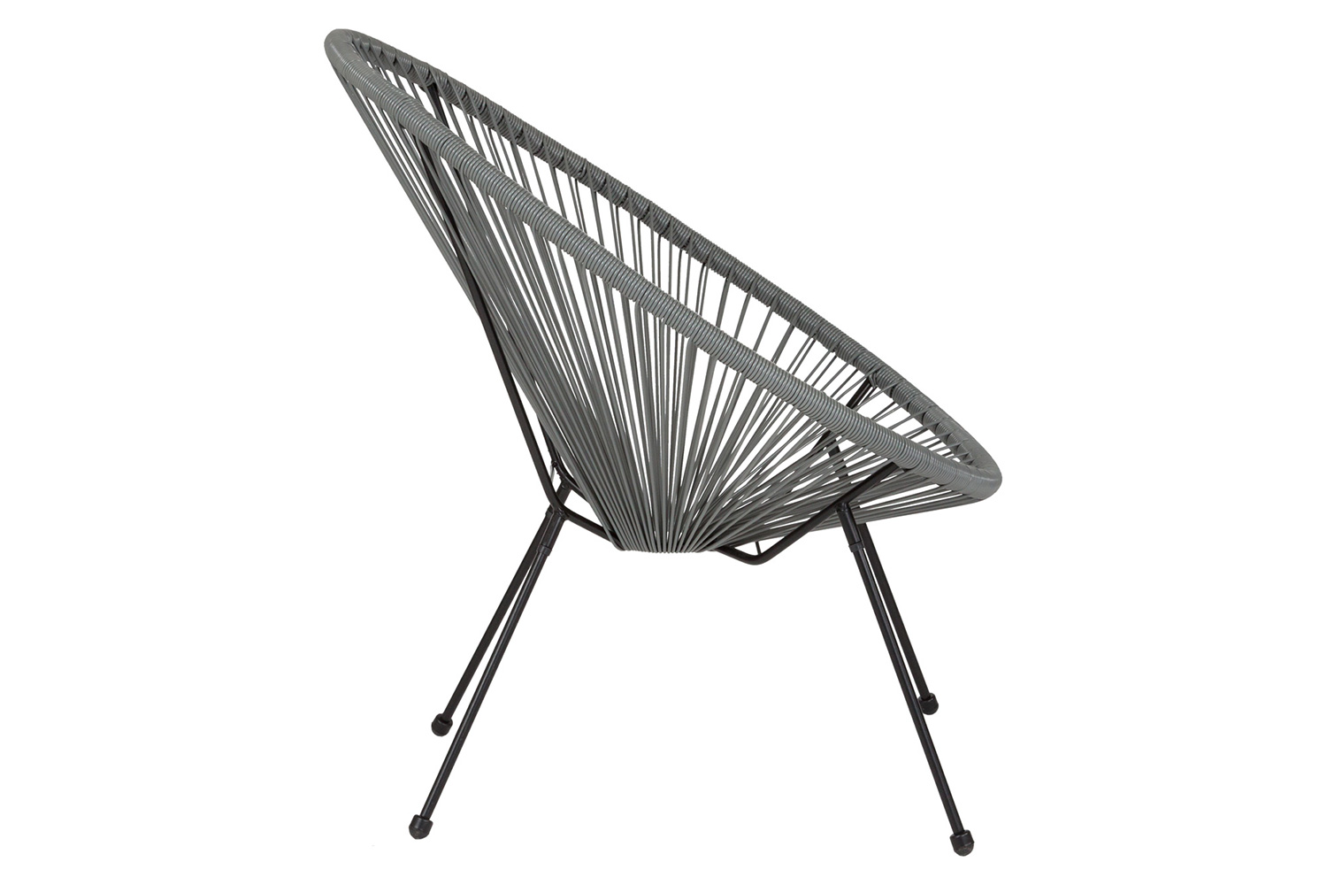 BLNK Valencia Oval Comfort Series Take Ten Papasan Lounge Chair - Gray