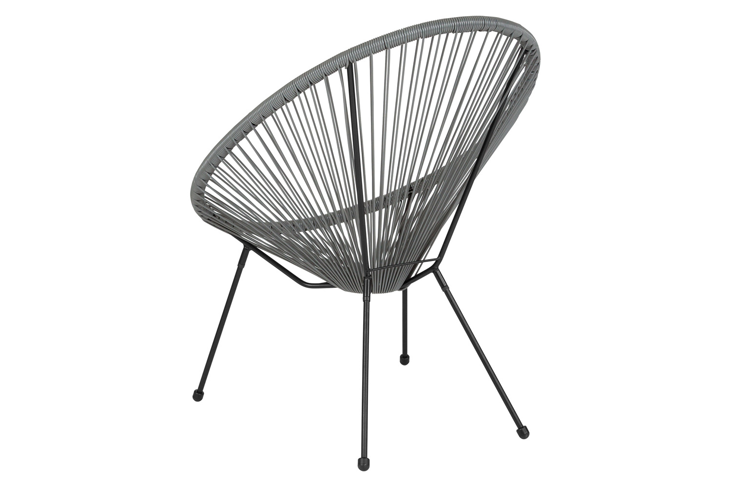 BLNK Valencia Oval Comfort Series Take Ten Papasan Lounge Chair - Gray