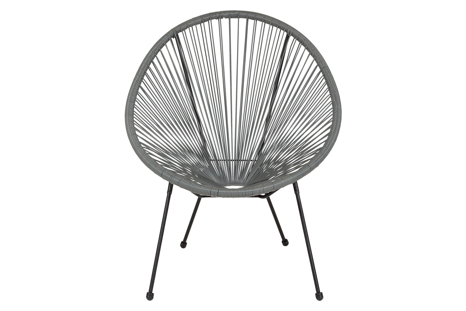 BLNK Valencia Oval Comfort Series Take Ten Papasan Lounge Chair - Gray